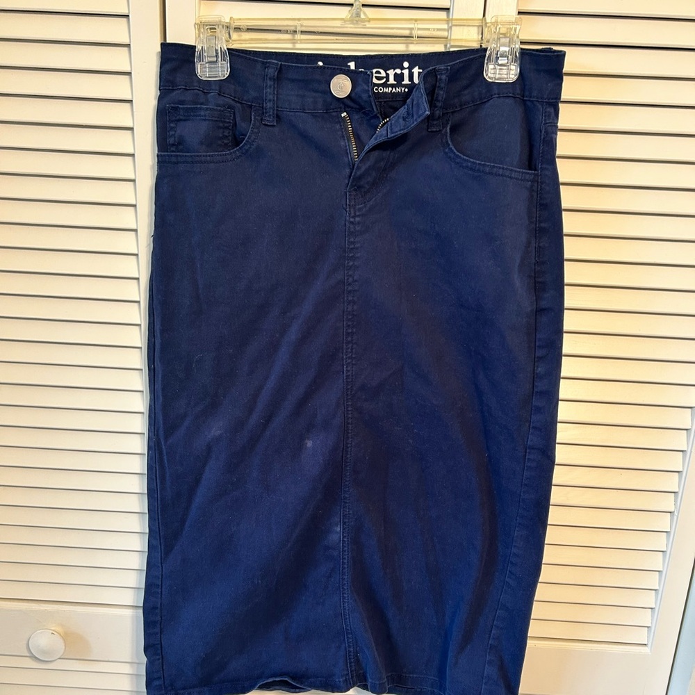 Navy blue Inherit stretchy jean skirt